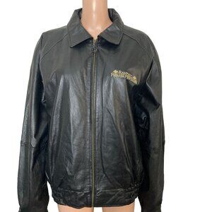 vintage burks bay leather jacket ramparts premier performers black new casino